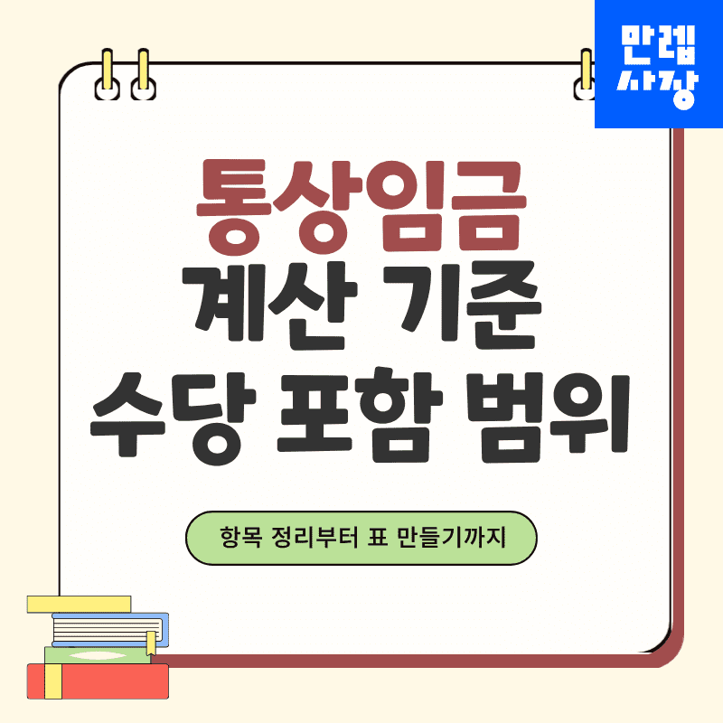 통상임금 포함 항목 판별과 계산표 만드는 순서 안내 첫페이지