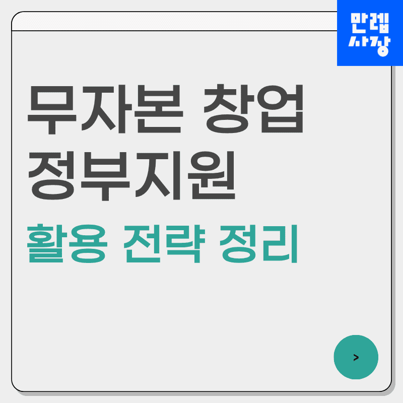 무자본 창업 시 정부지원 공고 실무 절차 안내 첫페이지