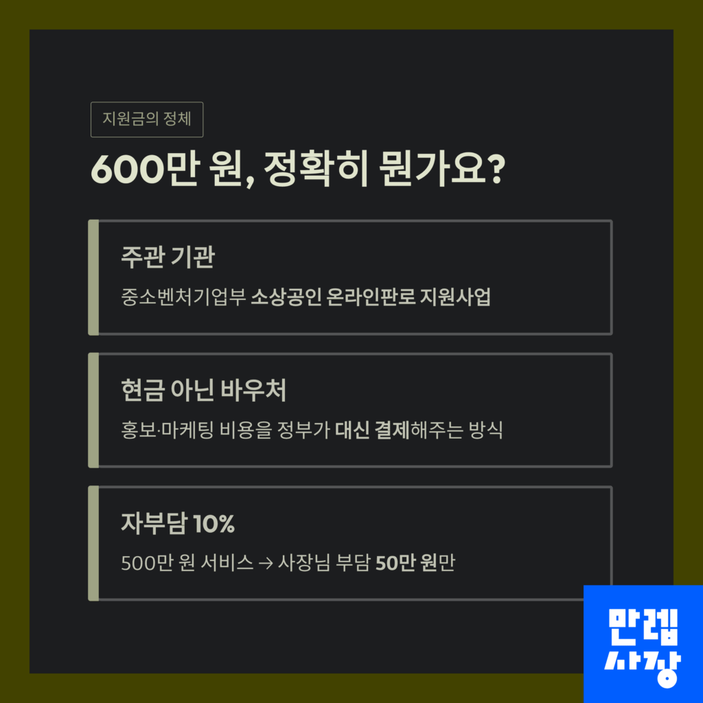 600만원 지원금에 대한 정확한 설명