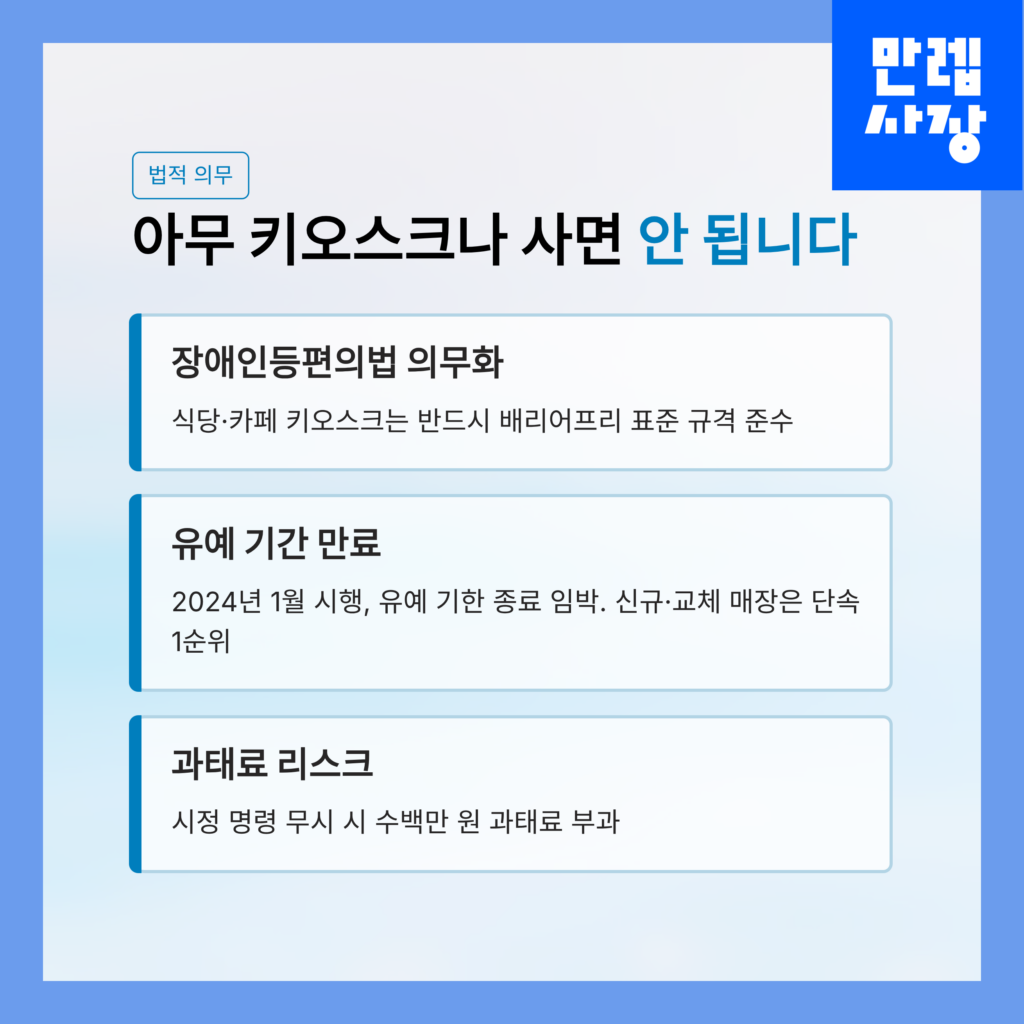 키오스크 아무거나 사면 안되는 이유