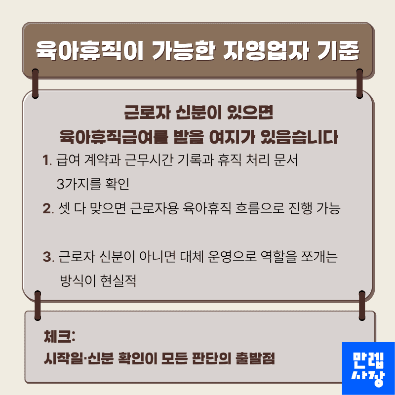 육아휴직이 가능한 자영업자 기준