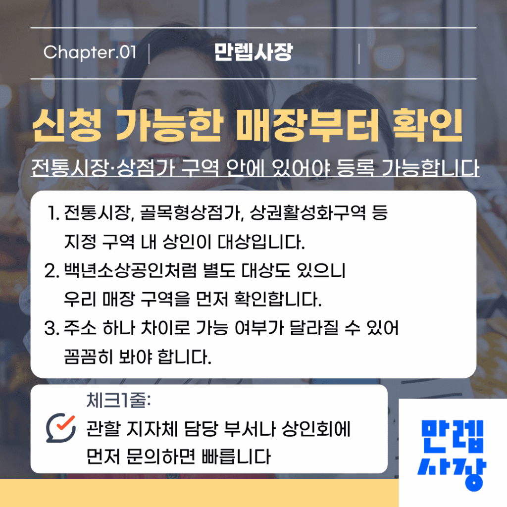신청 가능한 매장 확인