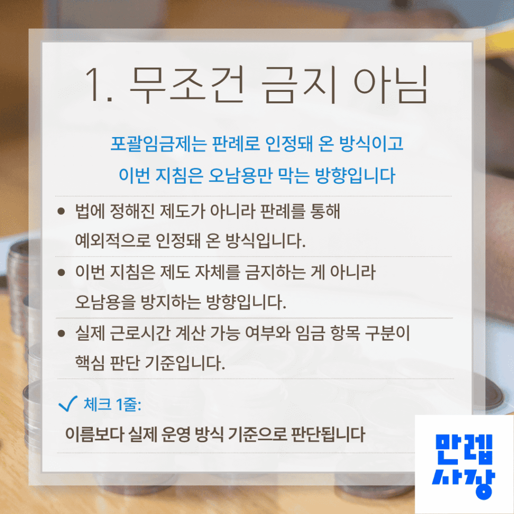 포괄임금제 제도의 법적 성격