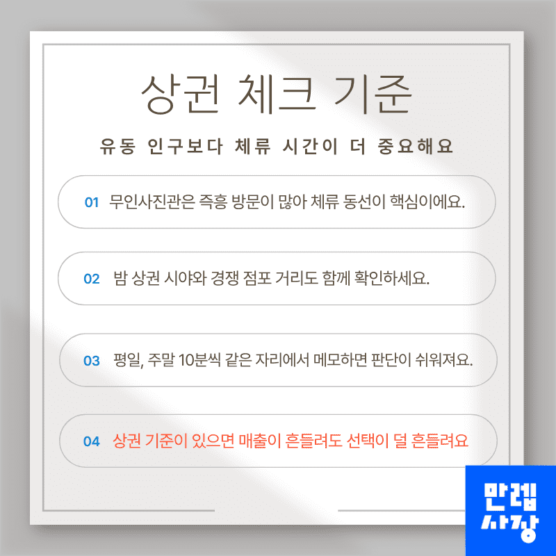 상권 체크 기준