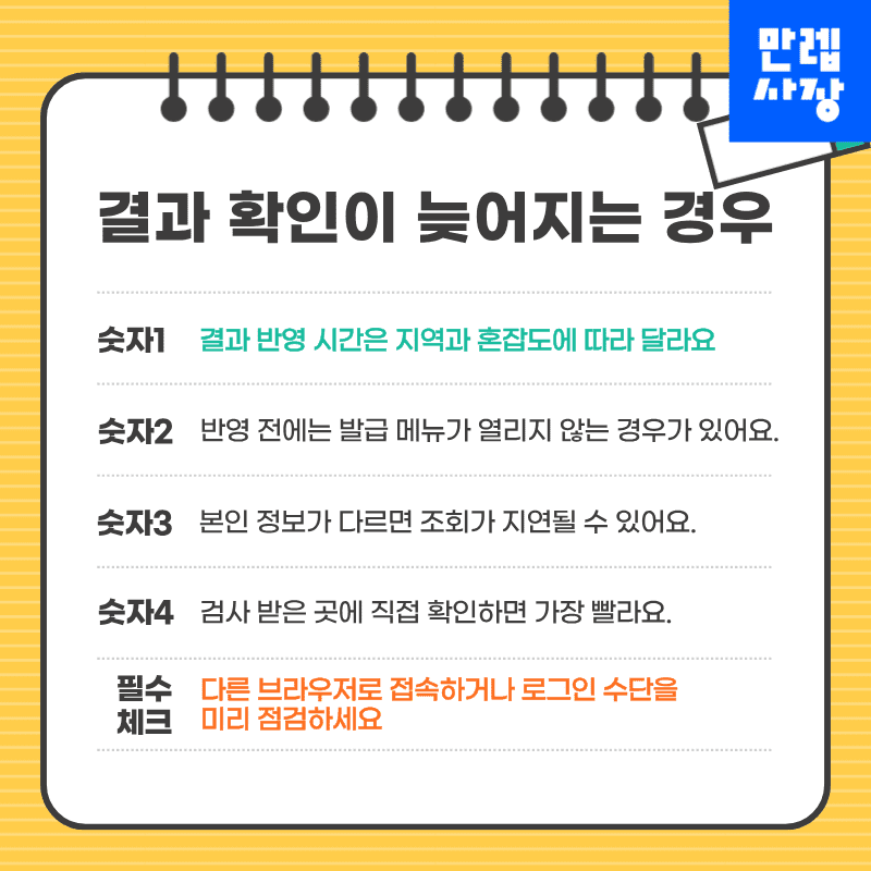 결과 확인이 늦어지는 경우
