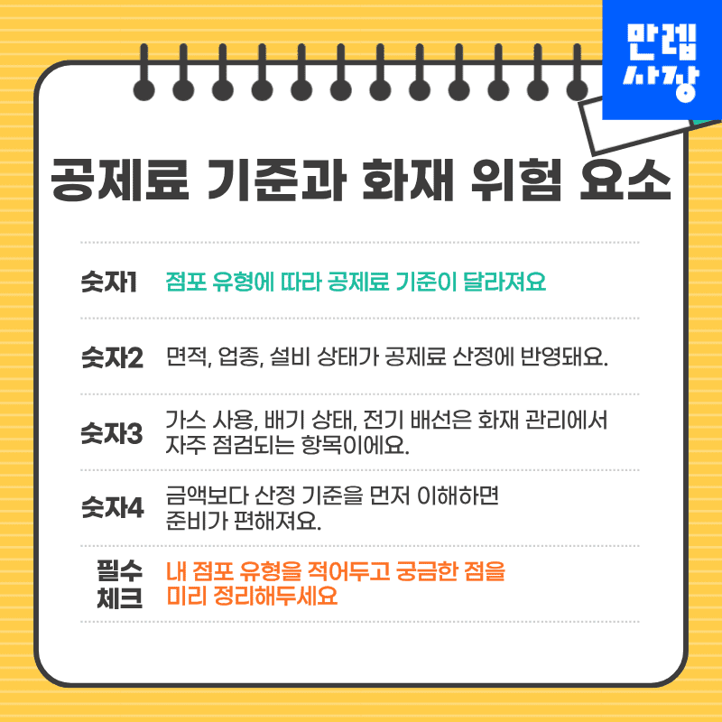 공제료 기준과 화재 위험 요소