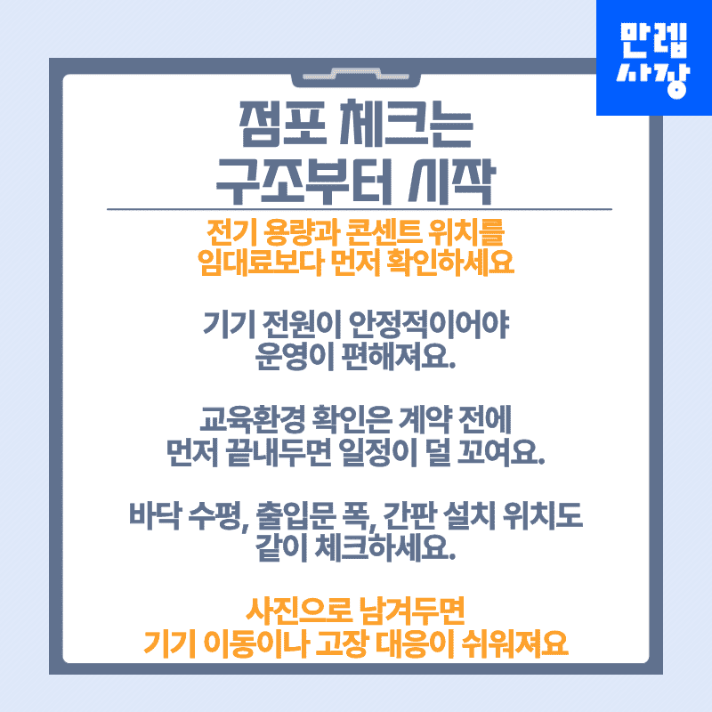 점포 구조를 먼저 체크해야 하는 이유
