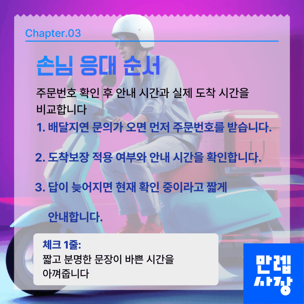 손님 응대 순서