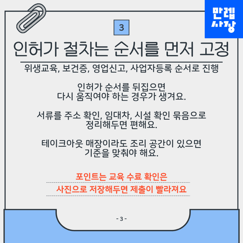 인허가 절차를 먼저 고정하는 순서