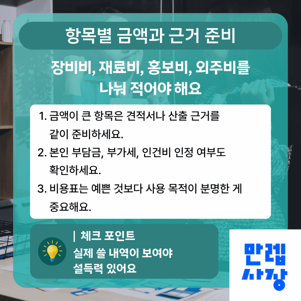 비용 항목 구성