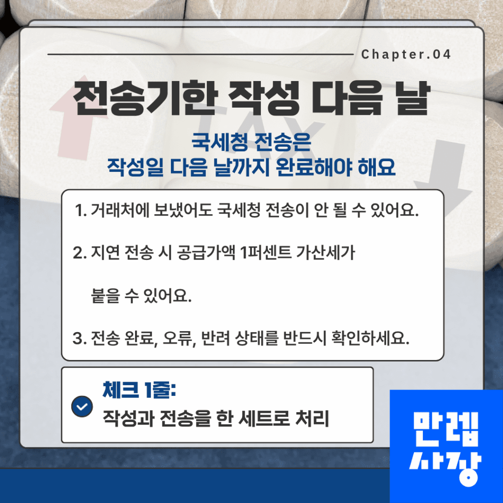 전자세금계산서 발행 전송기한 및 가산세