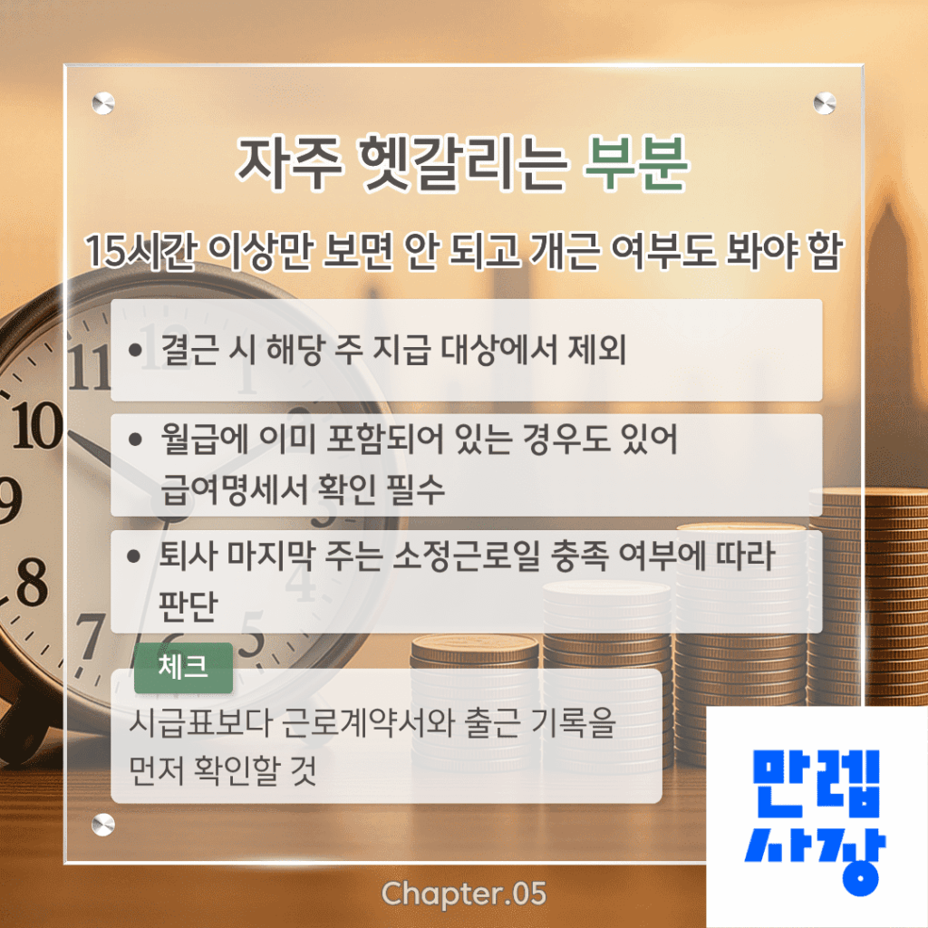 주휴수당 자주 헷갈리는 부분 정리