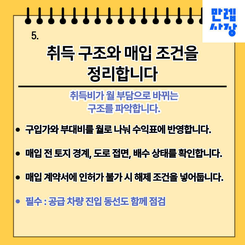 취득 구조와 매입 조건 정리