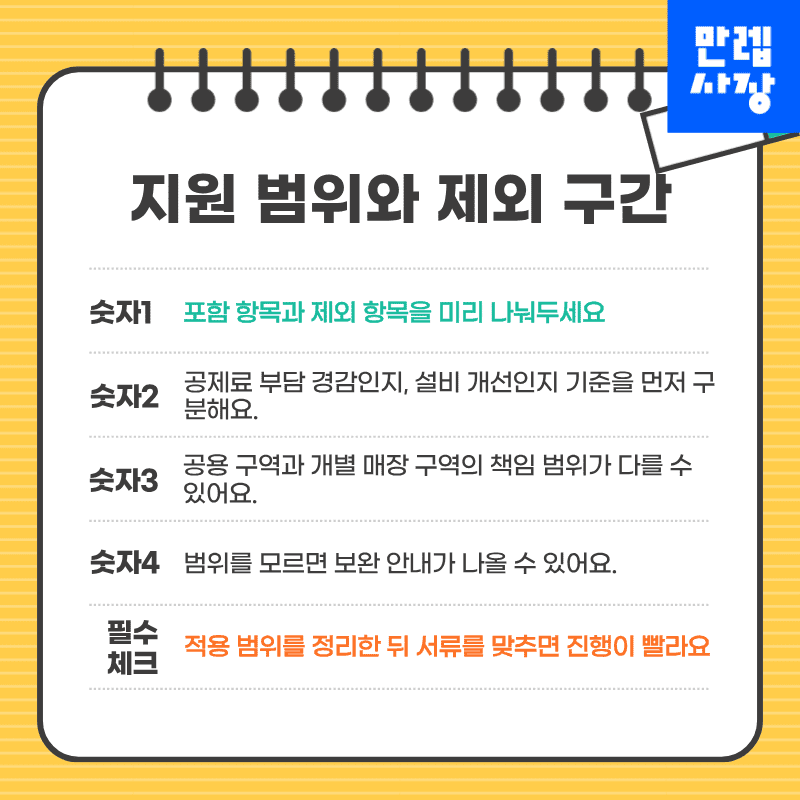 지원 범위와 제외 구간