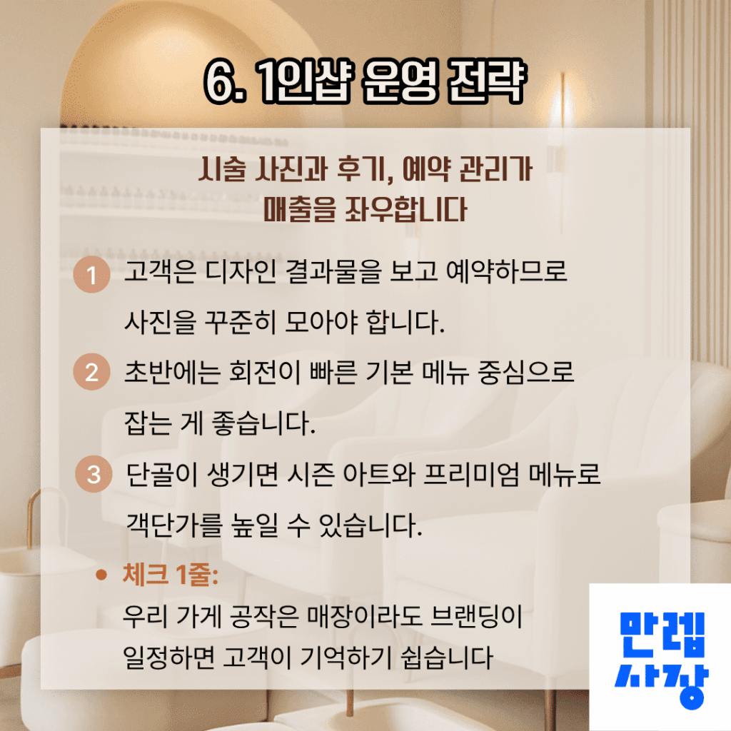 네일샵 1인샵 운영 전략