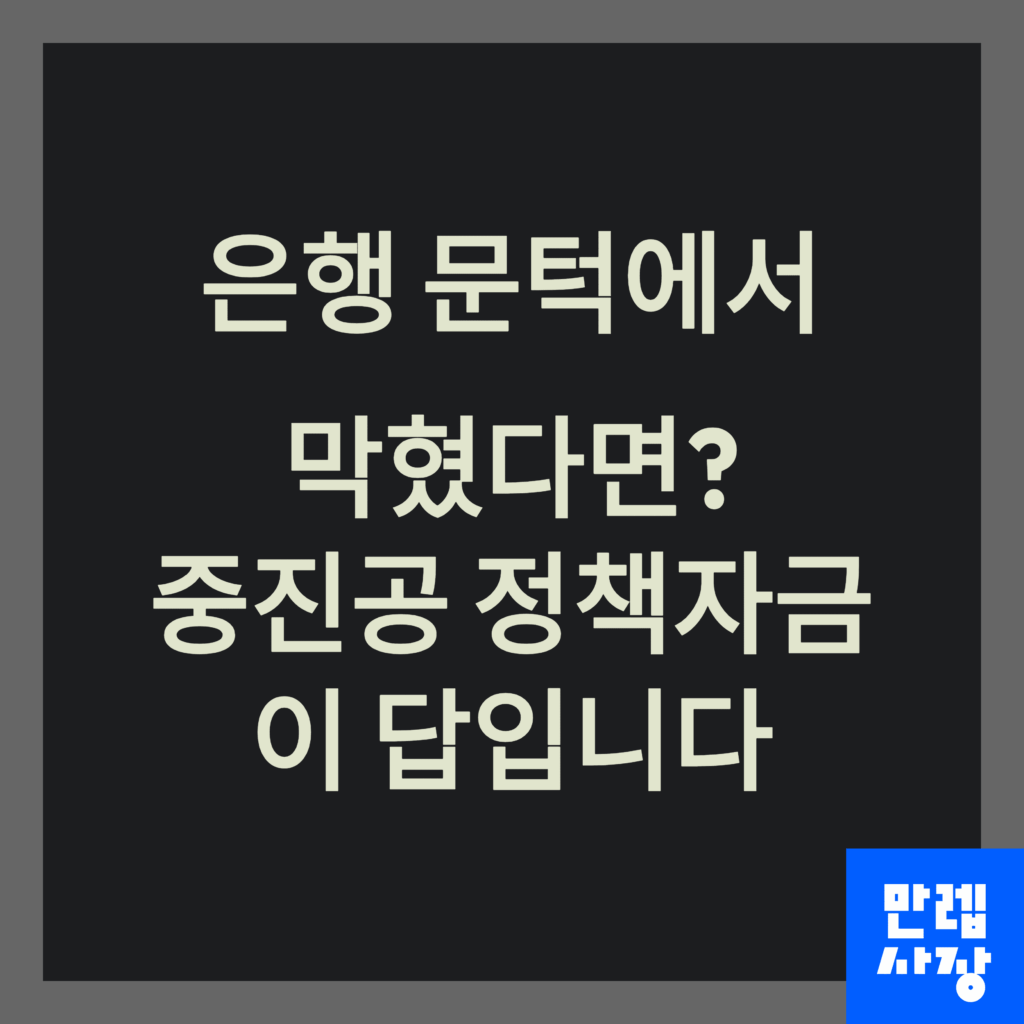 중진공 정책자금에 대한 총정리