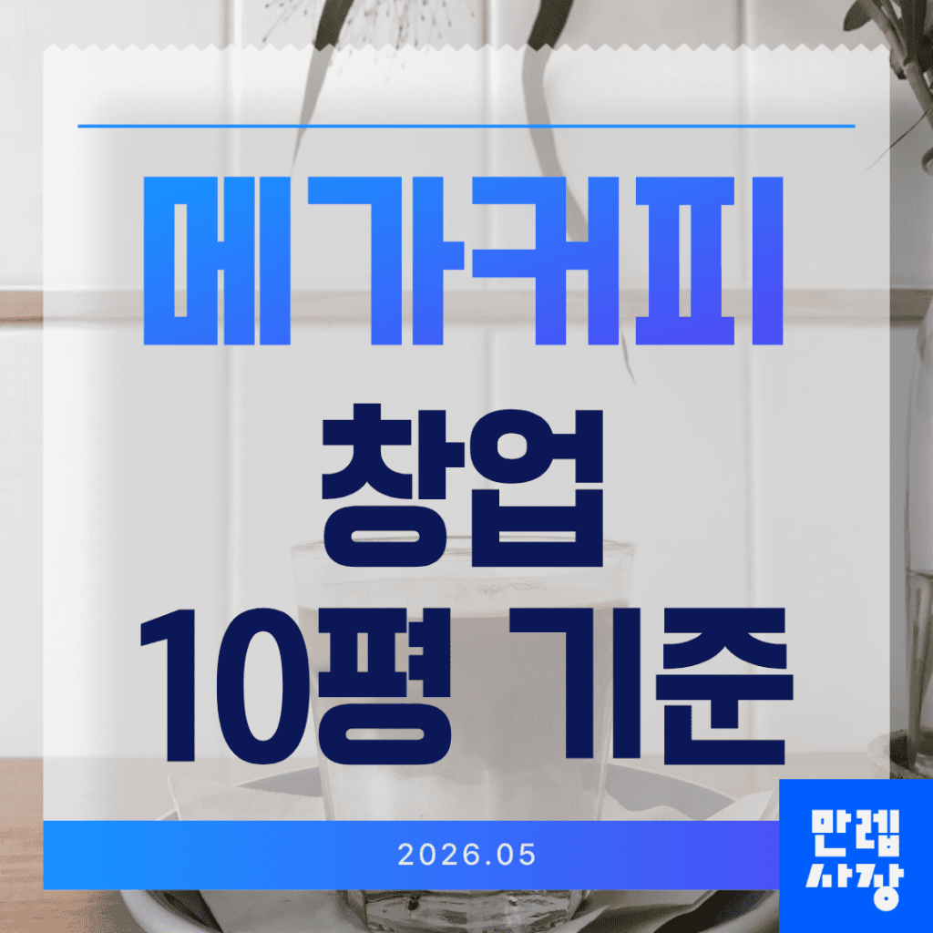 메가커피 10평 매장 개설비와 별도 비용 항목별 안내
