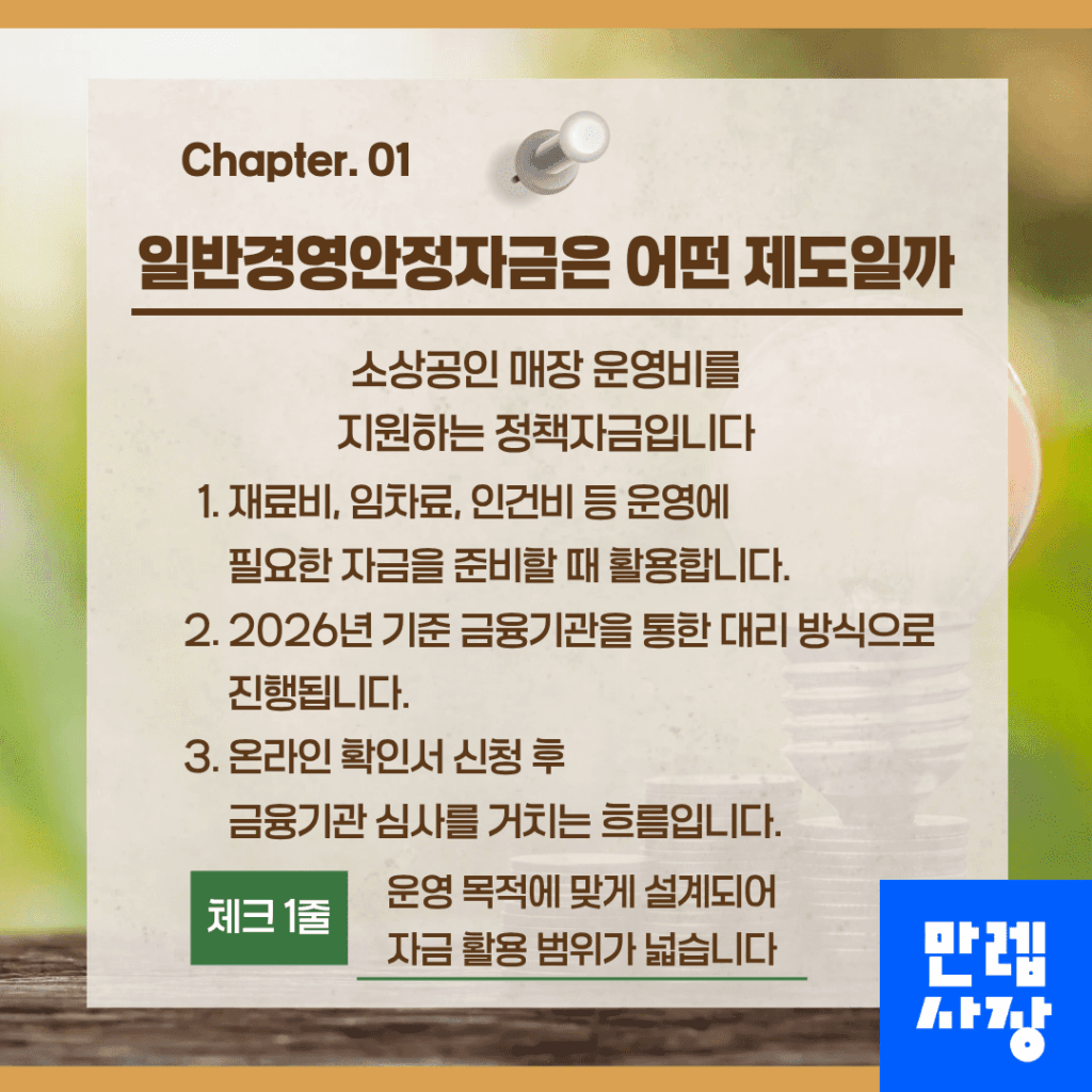 일반경영안정자금의 개요