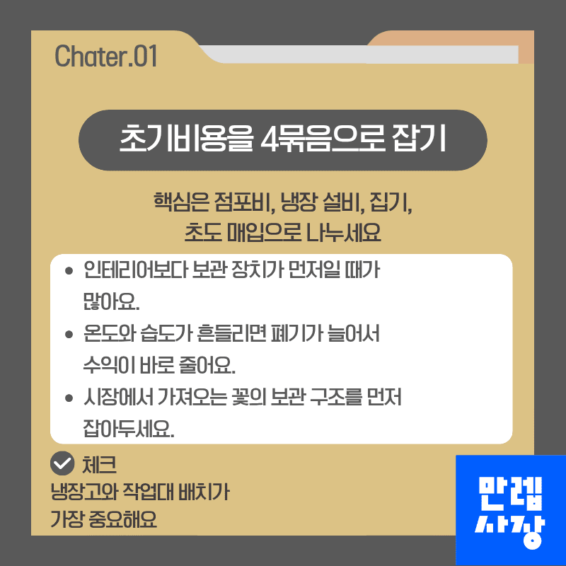 초기비용을 4묶음으로 잡기