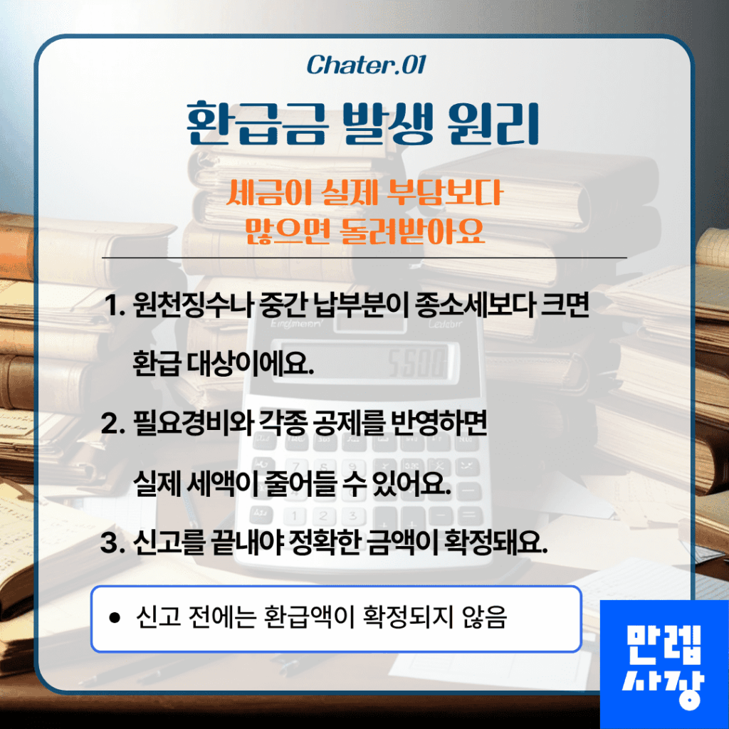 환급이 발생하는 원리 확인