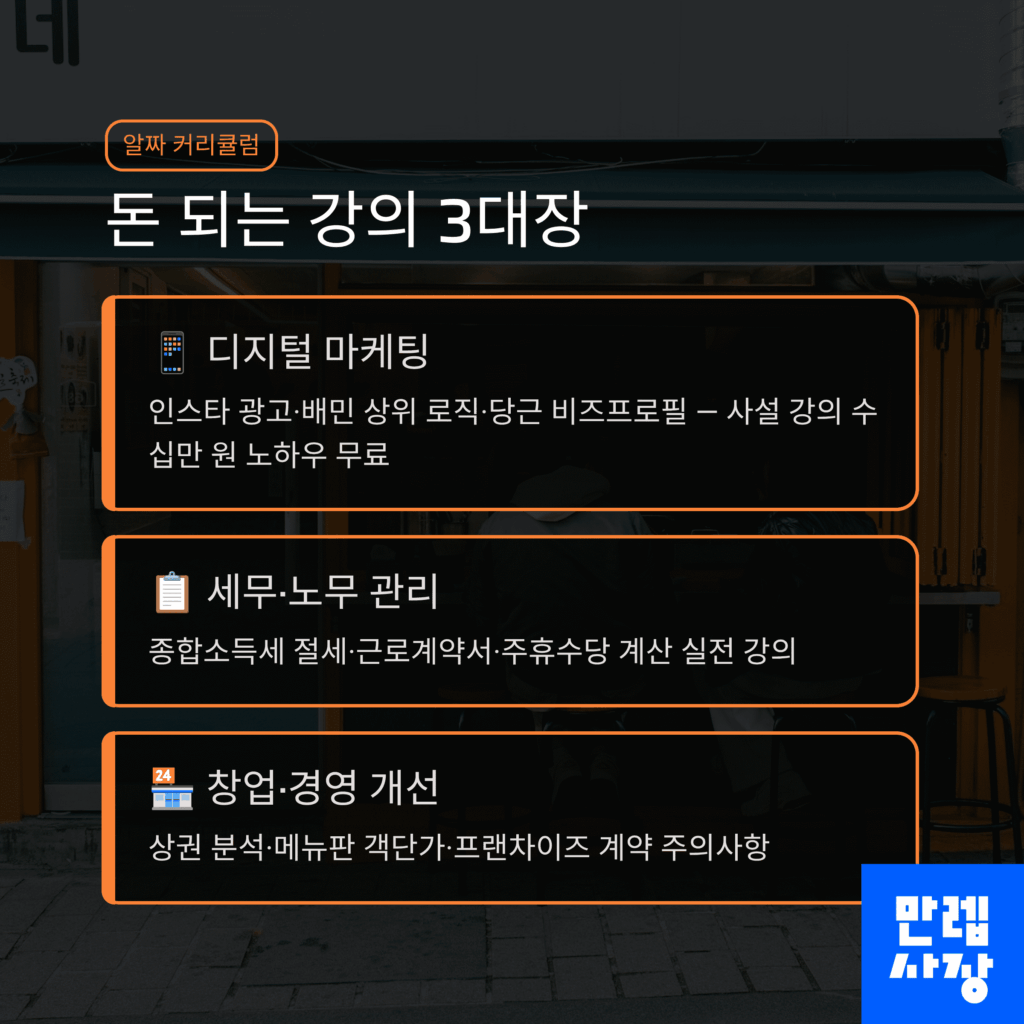 돈되는 커리큘럼 3개