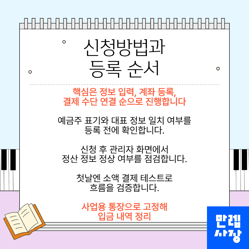 신청방법과 등록 순서