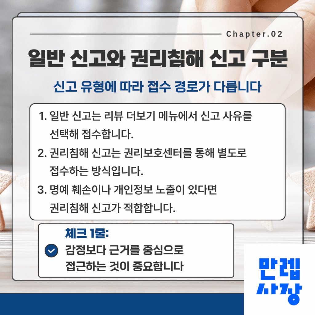 일반 신고와 권리침해 신고 구분