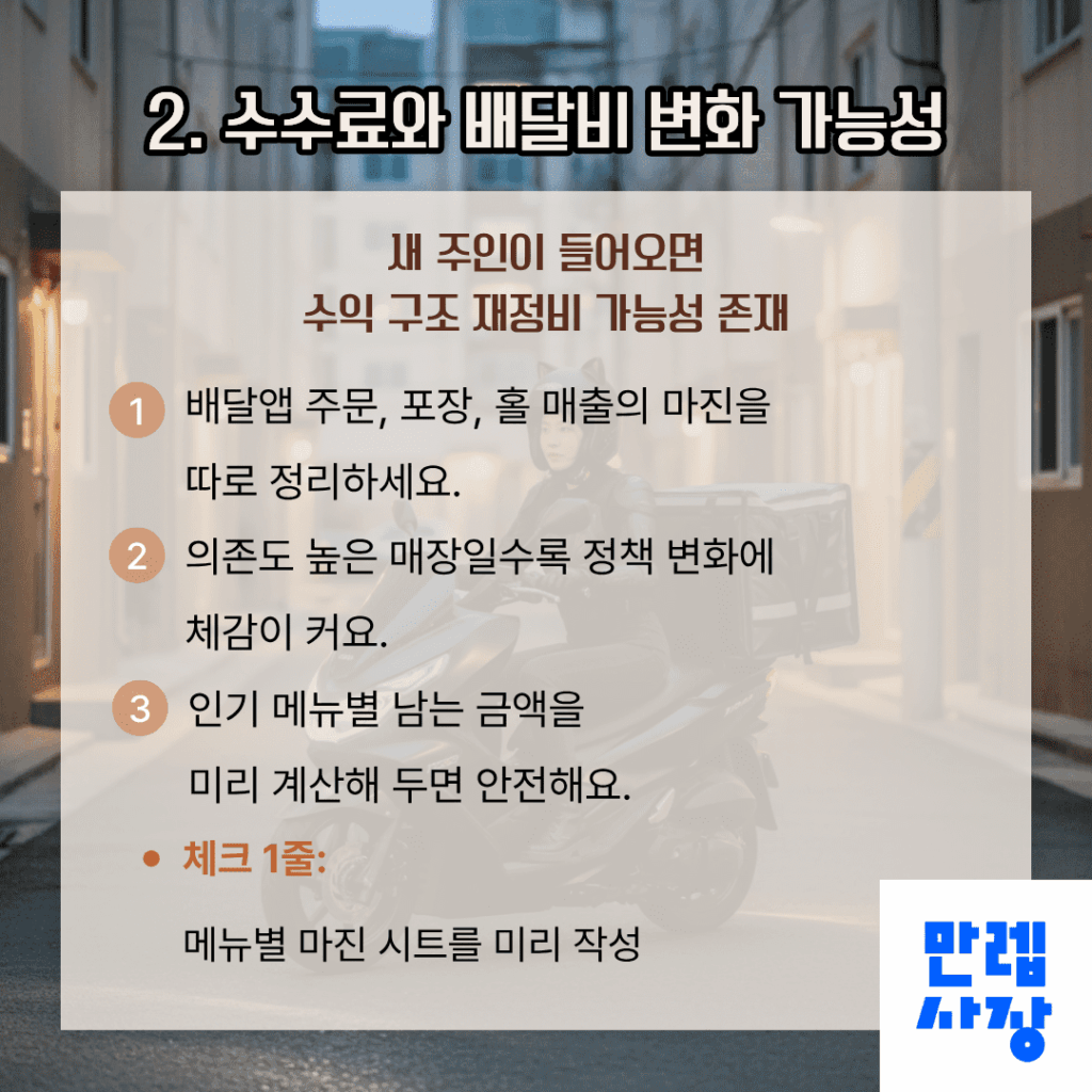 수수료와 배달비 변화 가능성