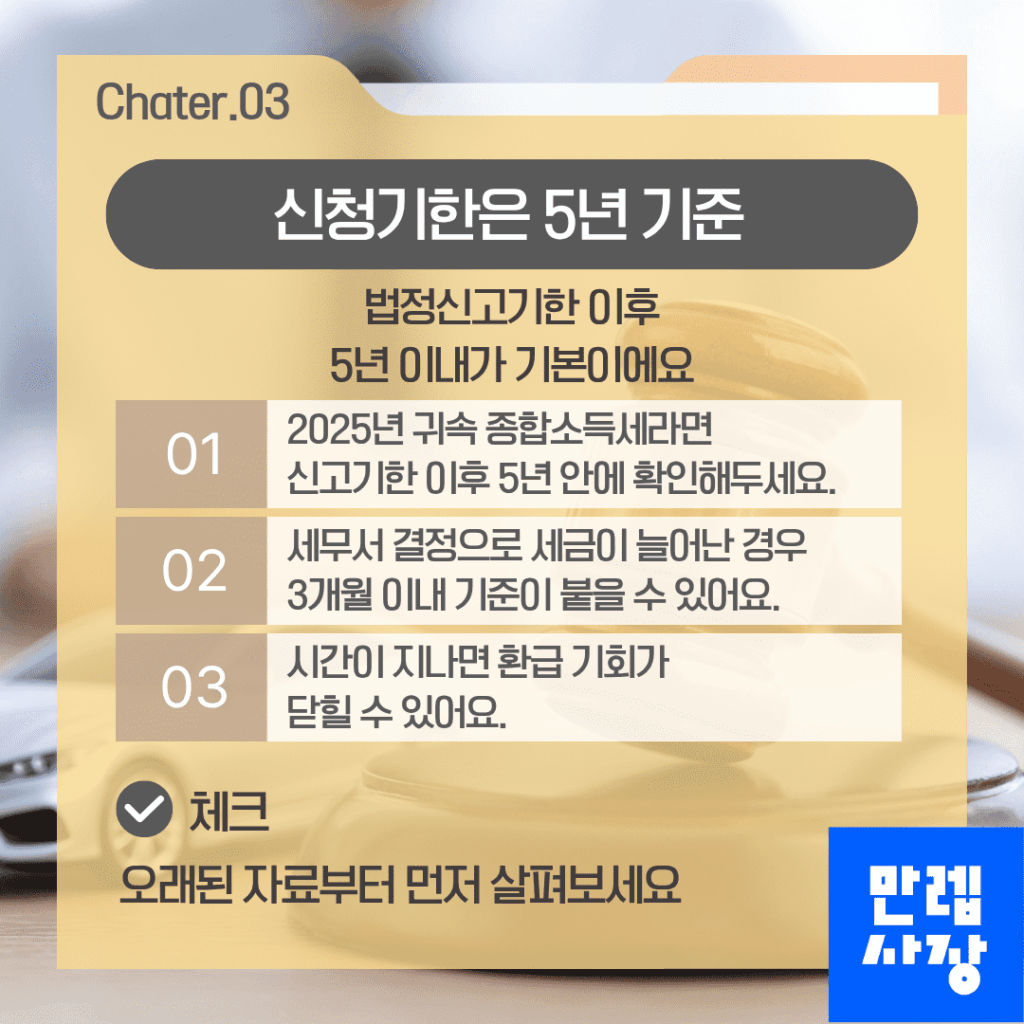 신청기한은 5년 기준