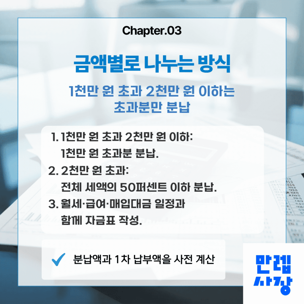금액별 분납 방식