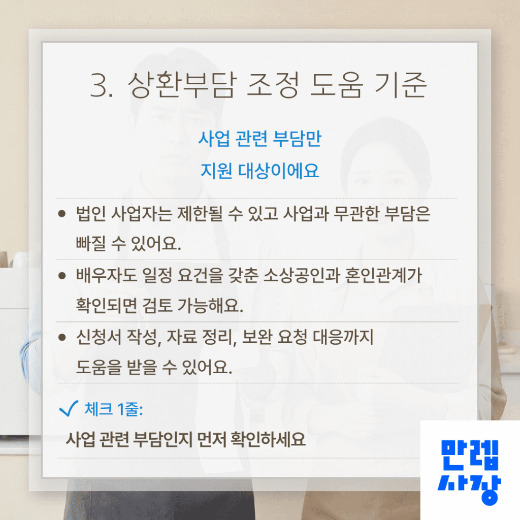 상환부담 조정 도움 기준