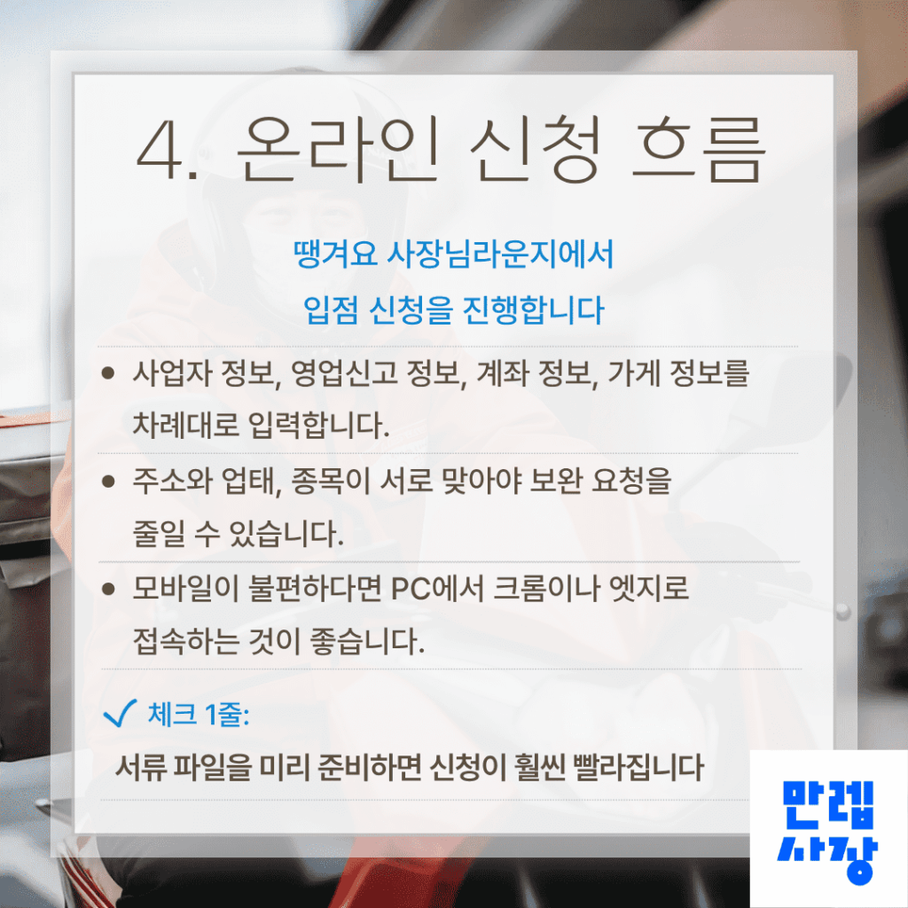 온라인 신청 흐름