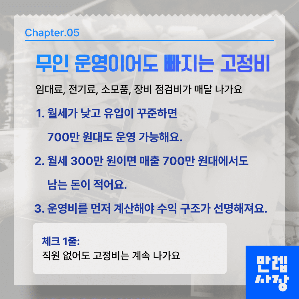인생네컷 창업 운영비 구조 확인