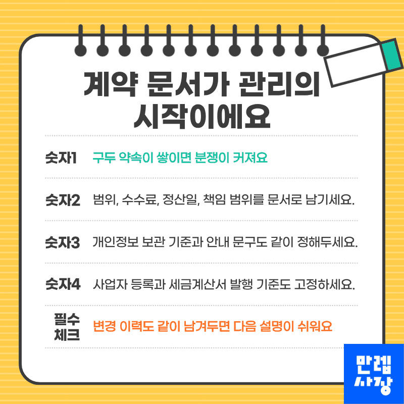 계약 문서가 관리의 시작입니다