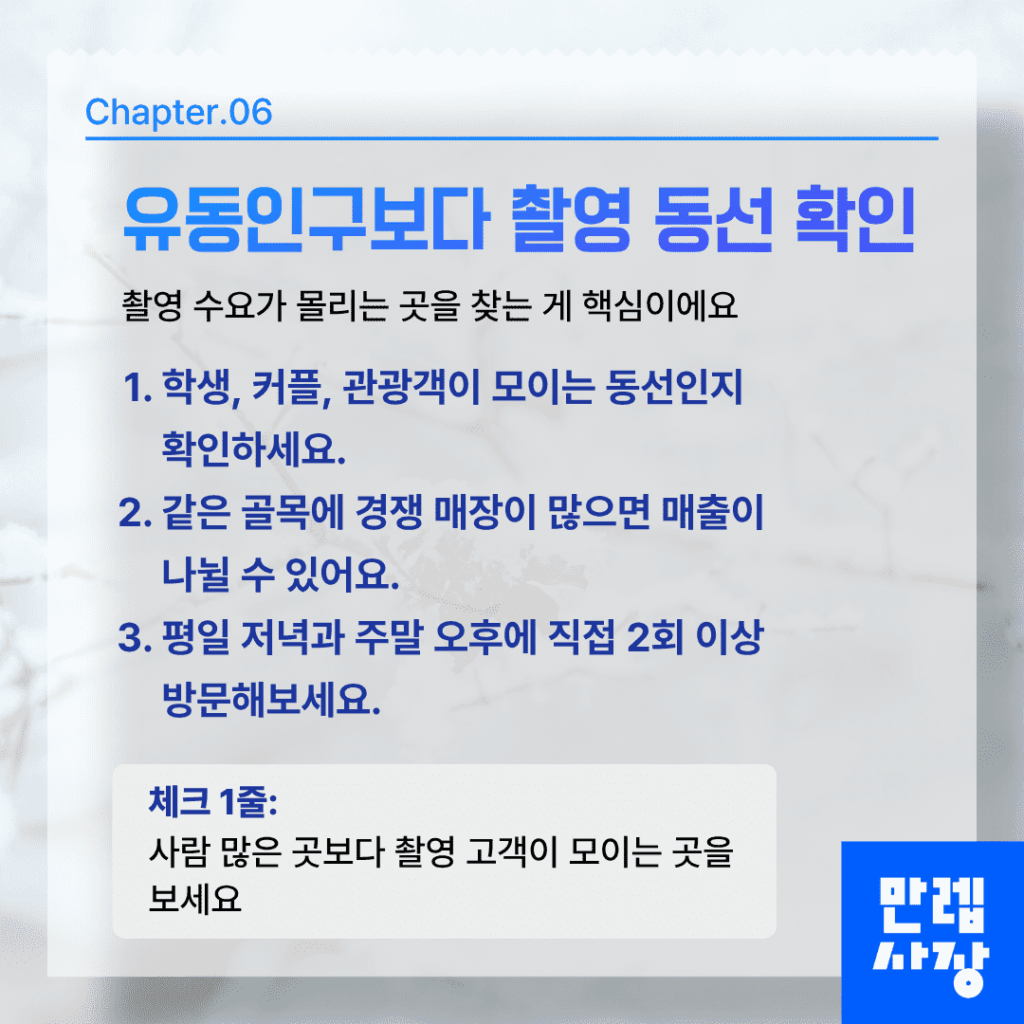 인생네컷 창업 상권 판단 기준