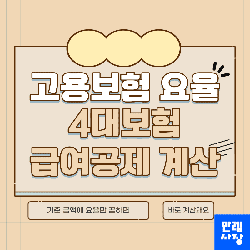 고용보험 요율 기준 4대 급여공제 계산과 실무 점검 안내 첫페이지
