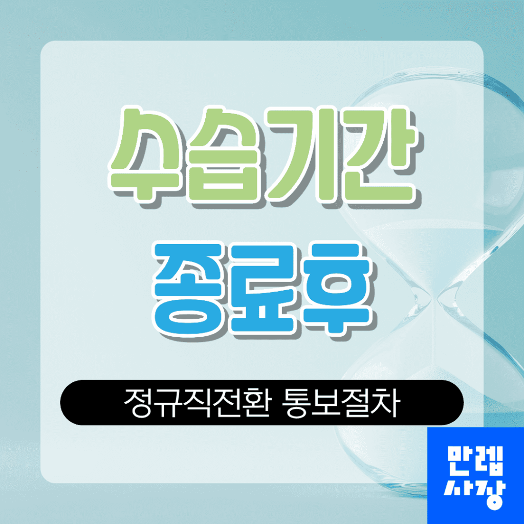 수습기간 종료후 정규직전환 통보 핵심 안내