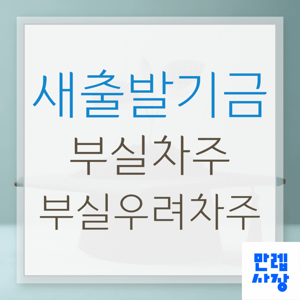 새출발기금 부실차주 부실우려차주 차이 정리