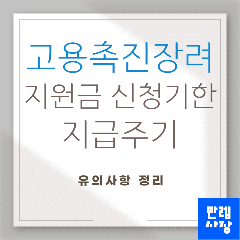 고용촉진장려 지원금 신청 대상 확인부터 지급주기까지 정리 첫페이지