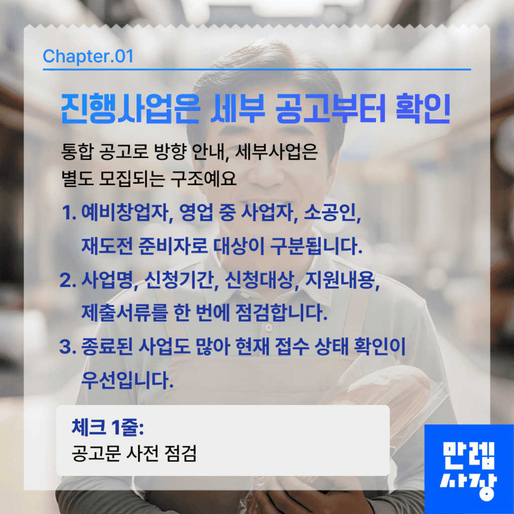 진행사업 확인 방식