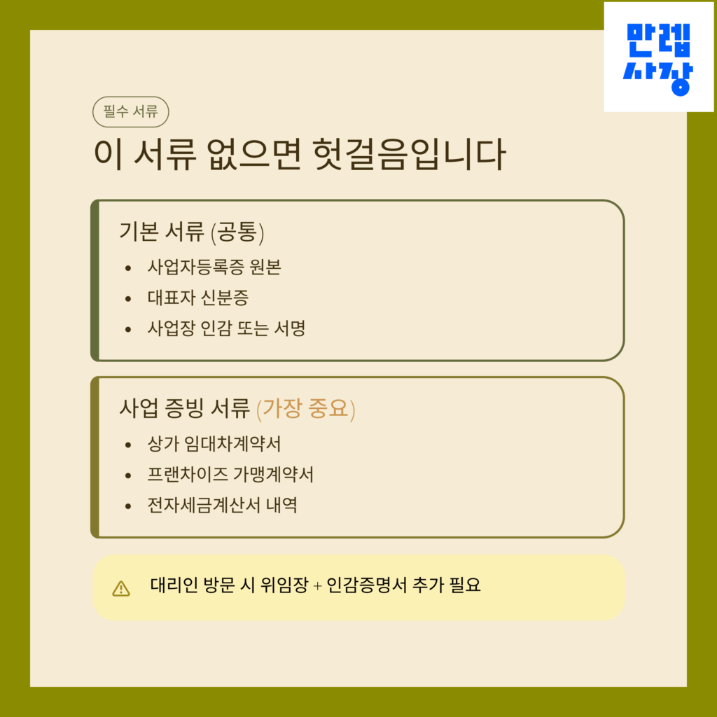 필수서류 안내