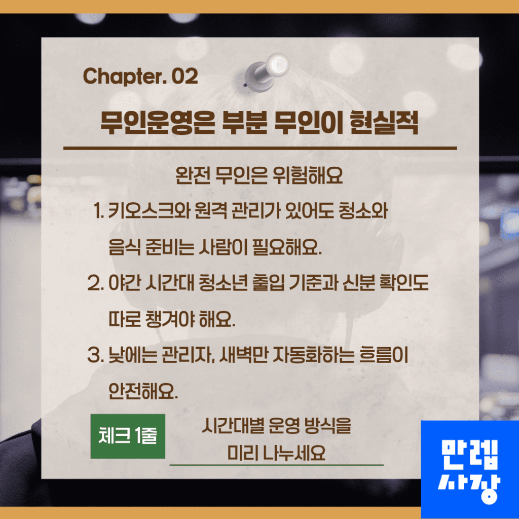 무인운영은 부분 무인이 현실적