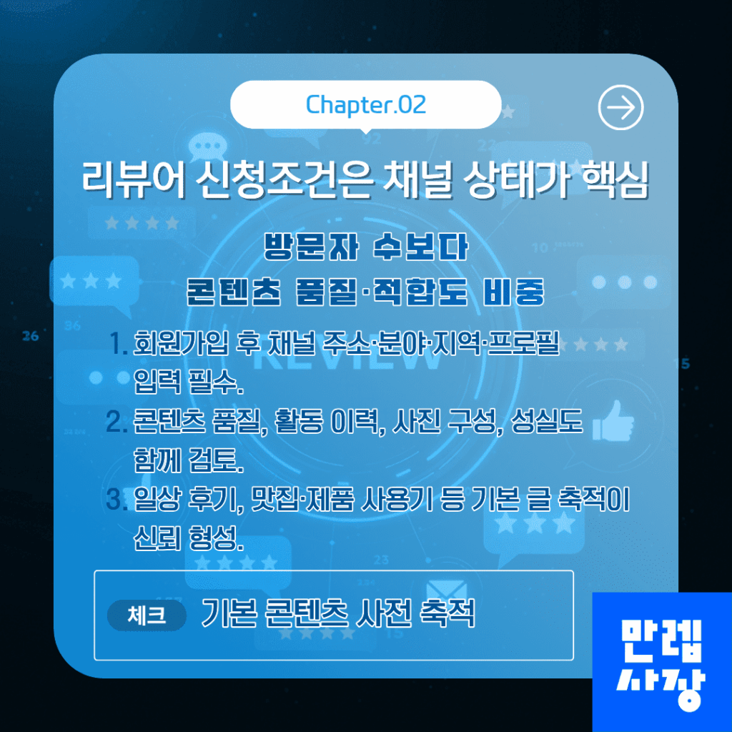 리뷰어 신청 조건