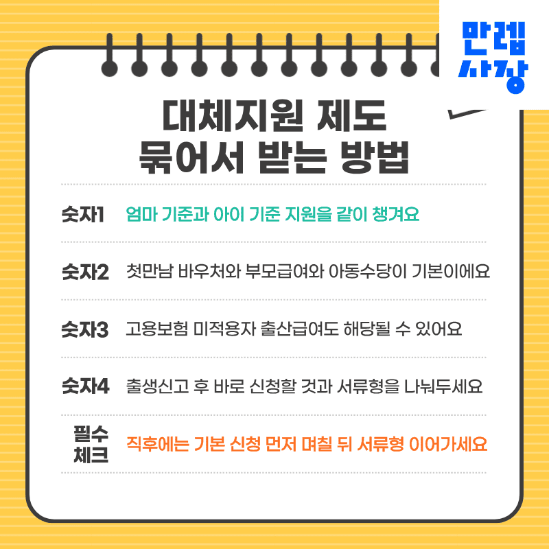 대체지원 제도 묶어서 받는 방법