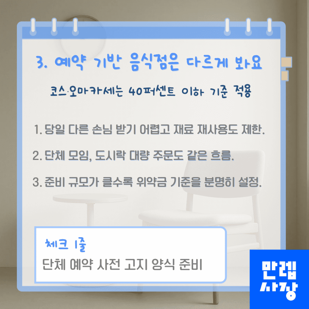 예약 기반 음식점 기준