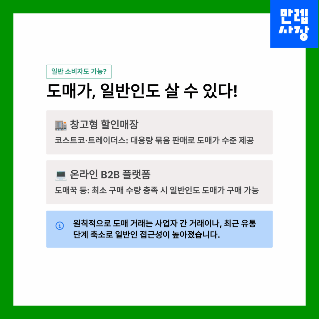 일반인도 도매가로 쇼핑하는 것이 가능할까?