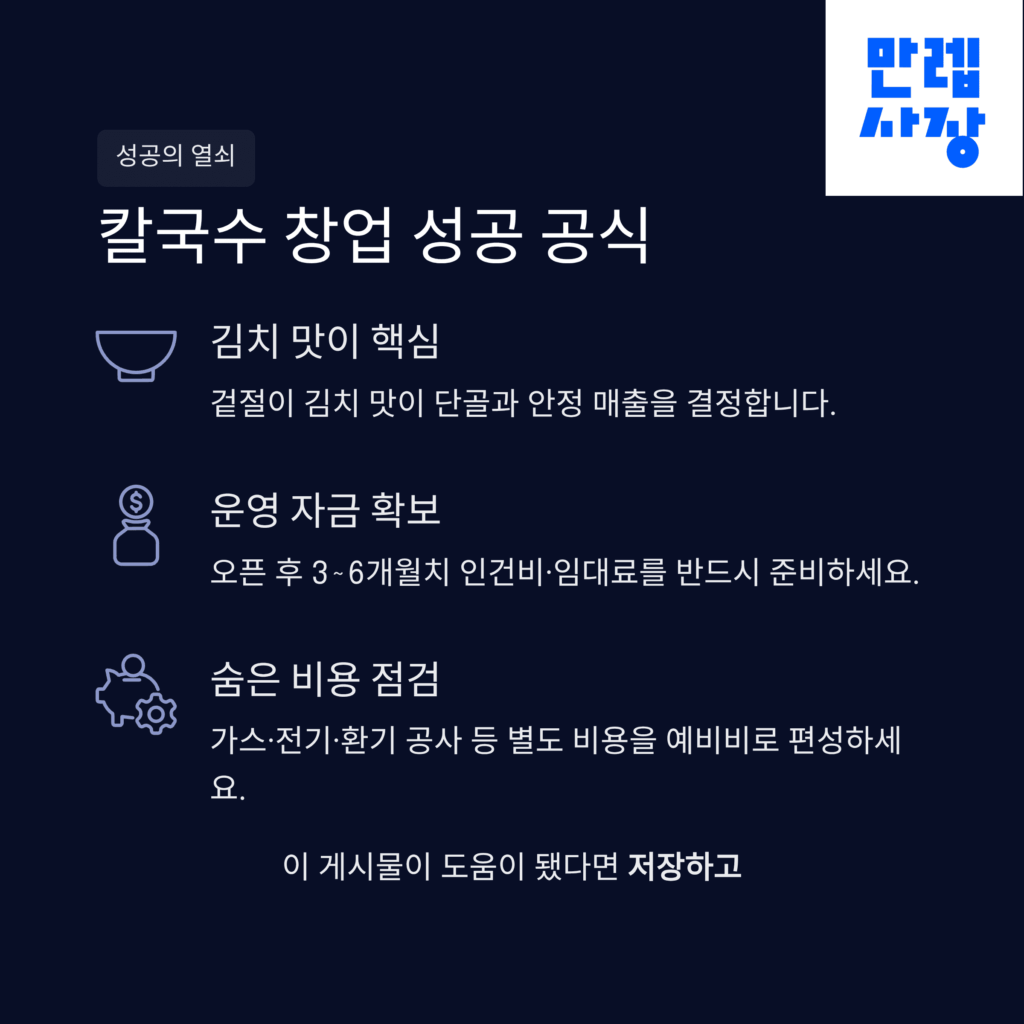 '김치'의 맛과 여유 있는 자금 운영이 핵심