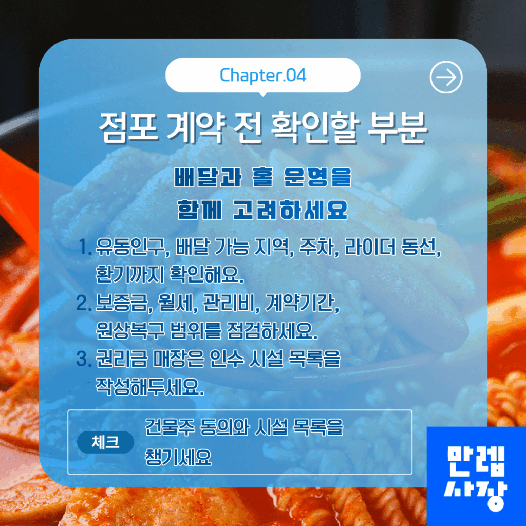 점포 계약 전 확인할 부분