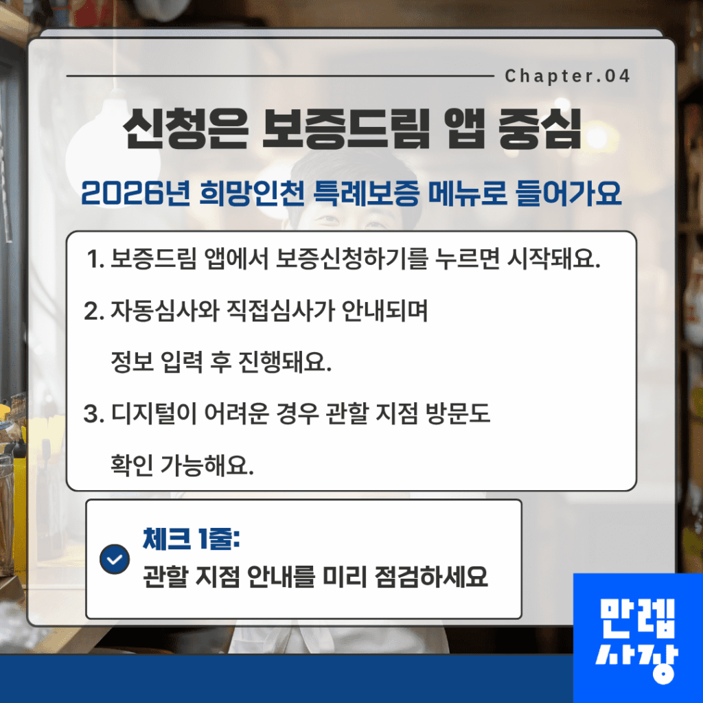 신청방법은 보증드림 앱 중심