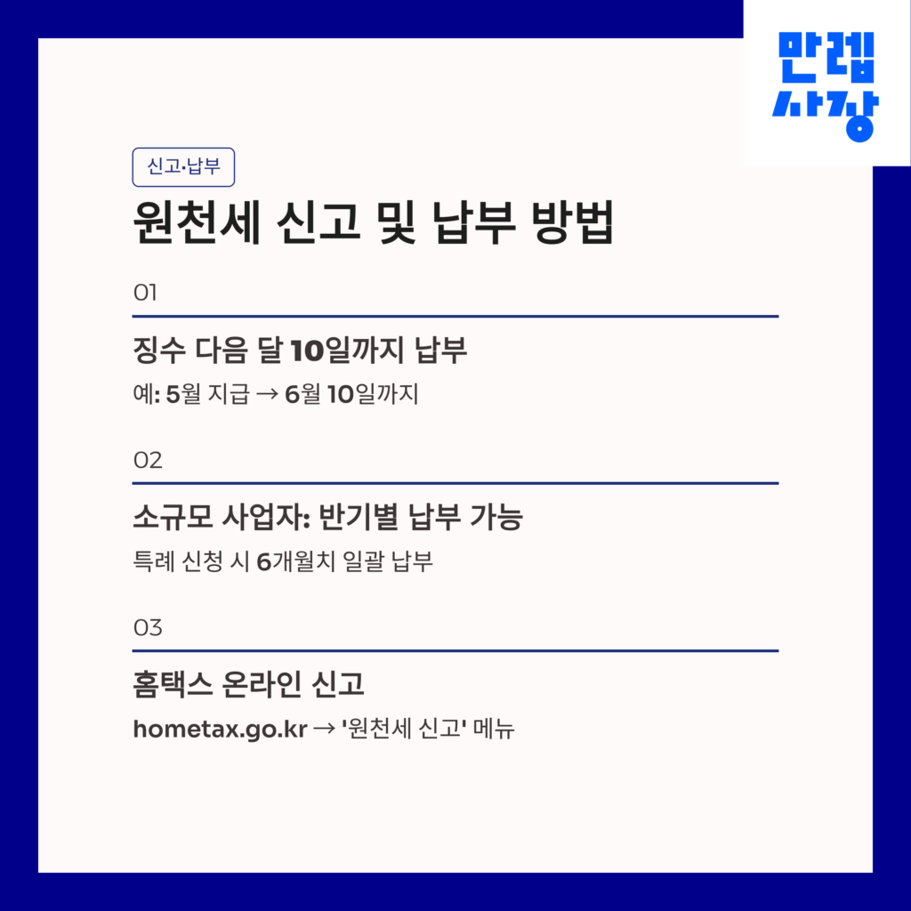 세금 신고 및 납부 절차